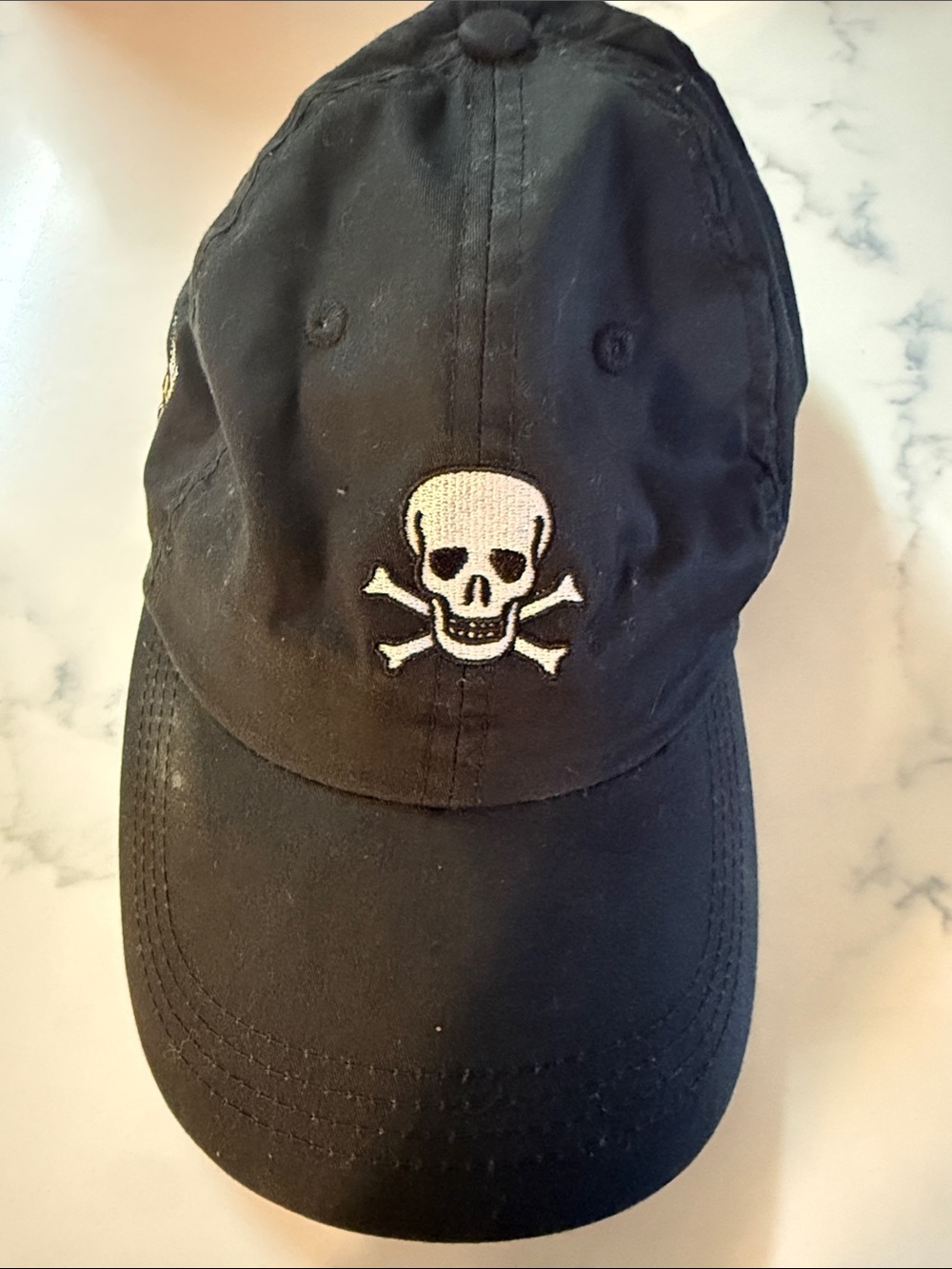 Black Skull & Crossbones Winged Foot Logo Golf Cap